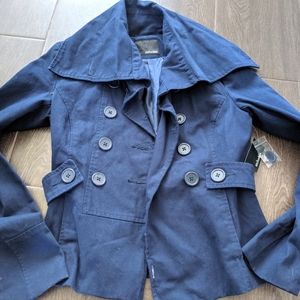 Cowl Neck Navy Peacoat
